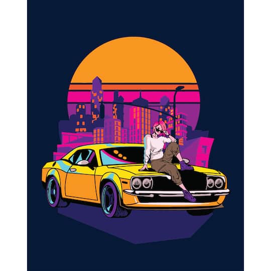 8" x 10" Car Poster Paint-by-Number Kit with Wood Display Hanger by Artist's Loft®